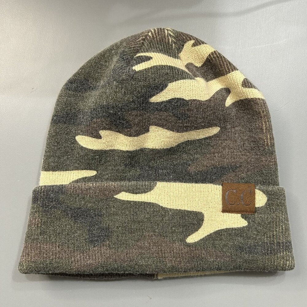 CC Camouflage Knit Beanie Winter Cold Weather Accessory Toboggan Outdoors Hiking